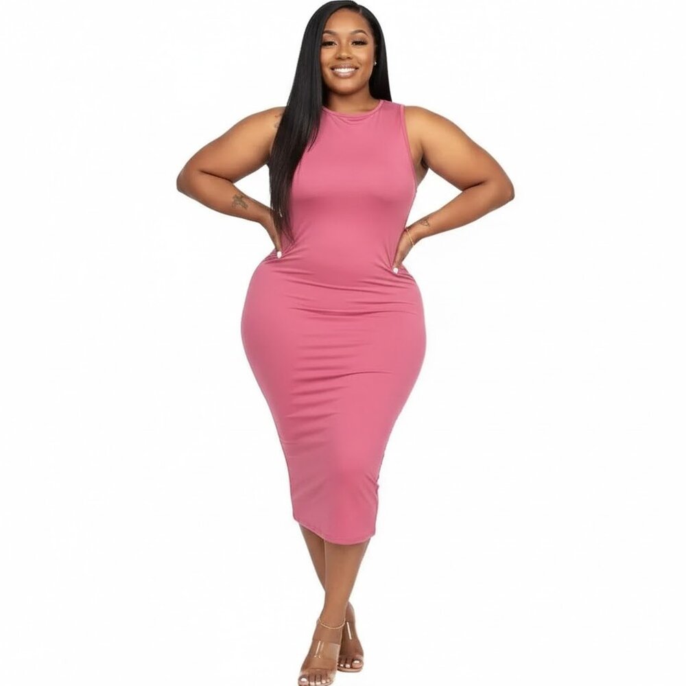 Candy pink Soft & Lightweight Open Back Crisscross Maxi Dress
